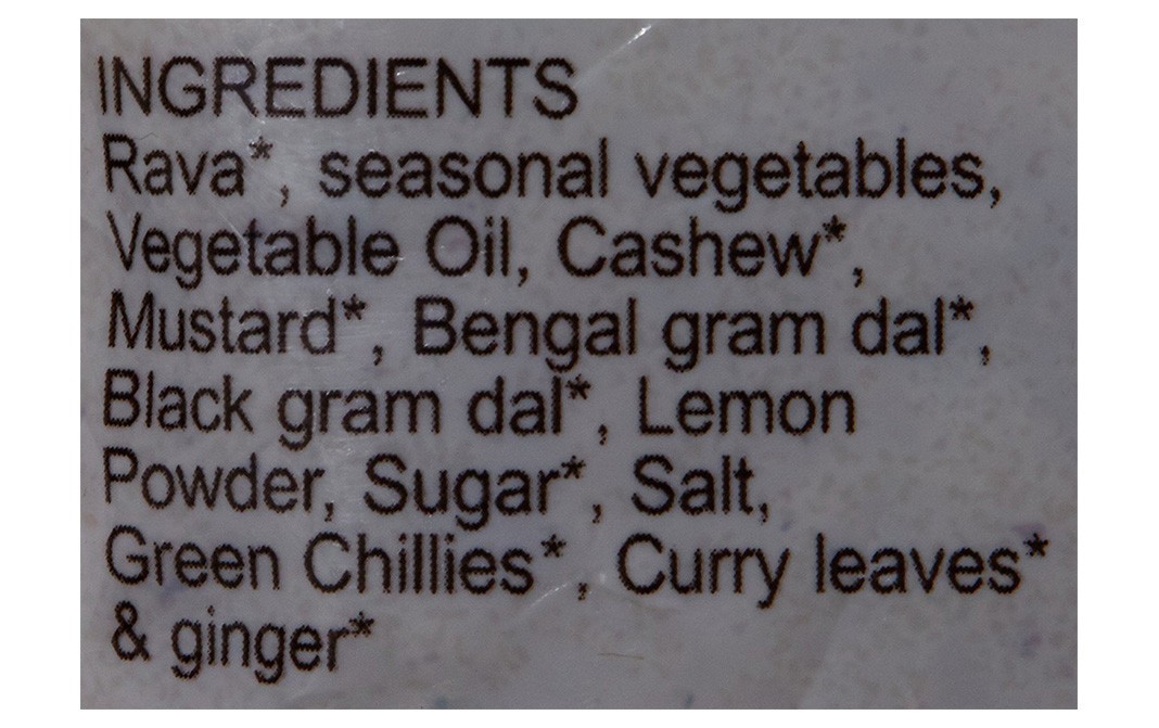Pure & Sure Organic Vegetable Upma Mix   Pack  250 grams